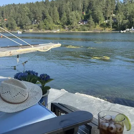 Beachfront With Private Swimming Dock Asker